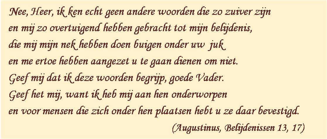 Augustinus Confessiones 13,7 vertaald door Wim Sleddens