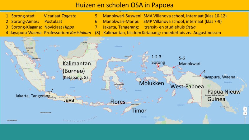 Huizen en scholen van de augustijnen in Papua-Barat